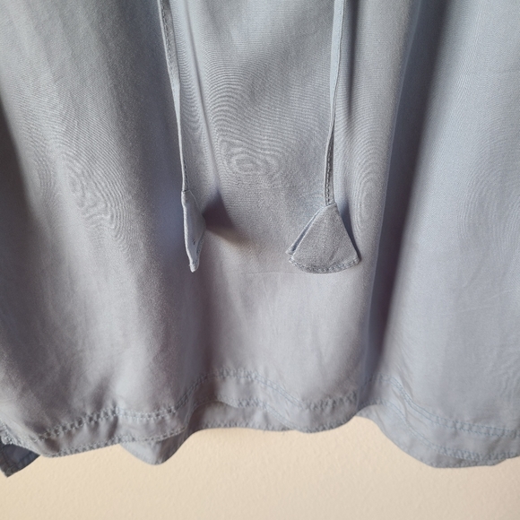 J. Jill Blue Long Sleeve Lace Up Chambray Blouse - Picture 7 of 12